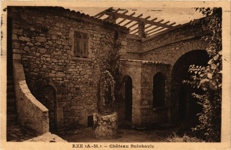 Carte postale ancienne Eze Chateau Bulokovic à Èze