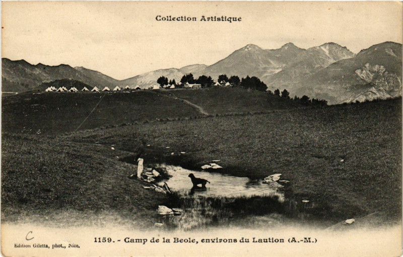 Carte postale ancienne Env. de l'Aution - Camp de la Beole