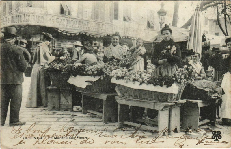 Carte postale ancienne Nice Marché aux Fleurs à Nice