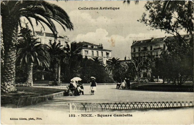 Carte postale ancienne Nice- Square Gambetta France à Nice