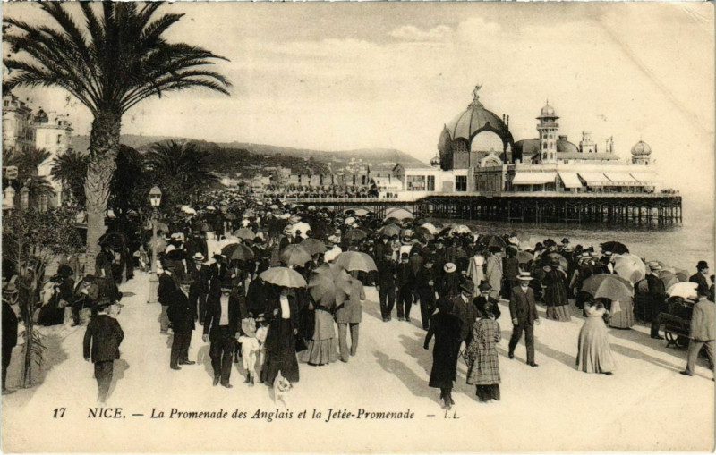 Carte postale ancienne Nice- Promenade des Anglais et la Jetee Promenade France à Nice
