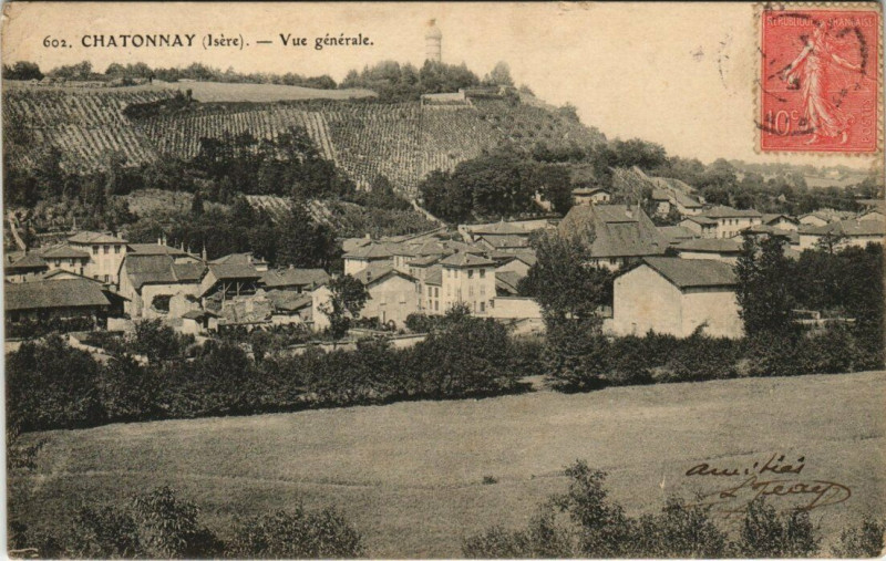 Carte postale ancienne Chattonay - Vue générale