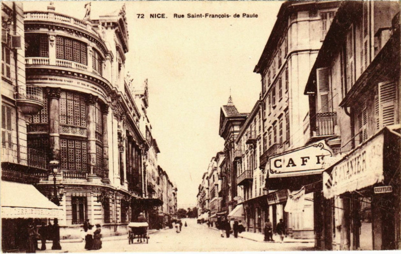 Carte postale ancienne Nice- Rue Saint Francois de Paule France à Nice