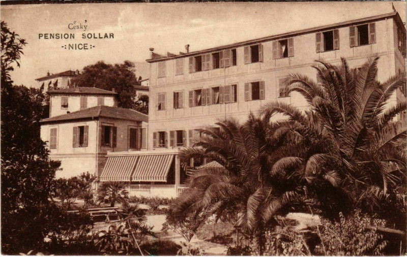Carte postale ancienne Nice- Pension Sollar France à Nice
