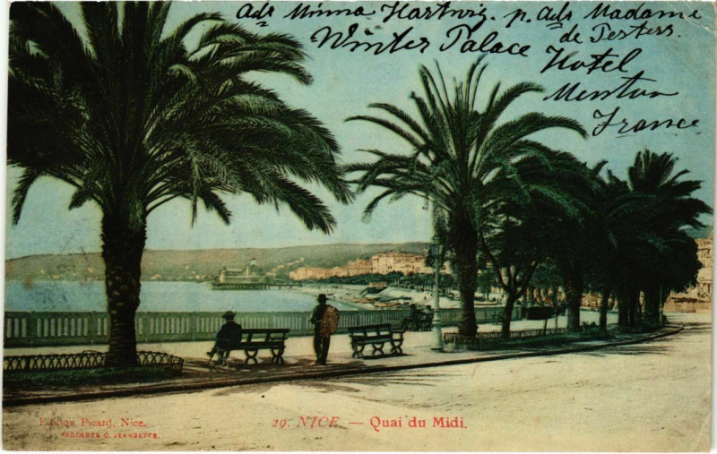 Carte postale ancienne Nice- Quai du Midi France à Nice