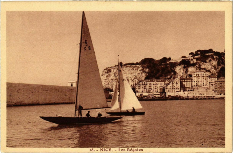 Carte postale ancienne Nice- Les Regates France à Nice