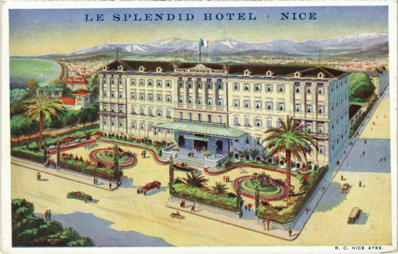 Carte postale ancienne Nice- Le Splendid Hotel France à Nice