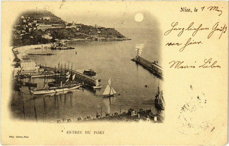 Carte postale ancienne Nice- Entree du Port France à Nice