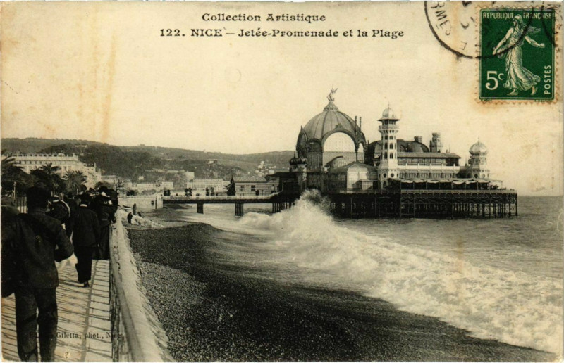 Carte postale ancienne Nice- Jetee Promenade et la Plage France à Nice