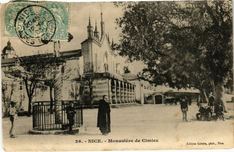 Carte postale ancienne Nice- Monastere de Cimiez France à Nice