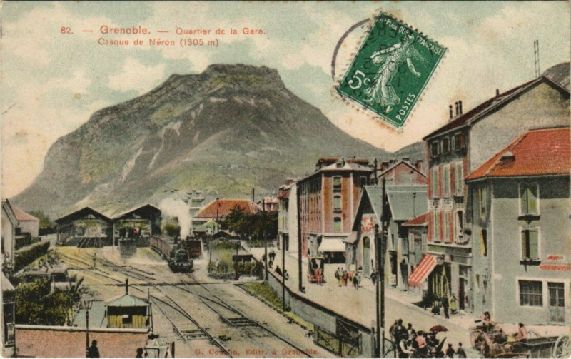 Carte postale ancienne Grenoble - Quartier de la Gare à Grenoble