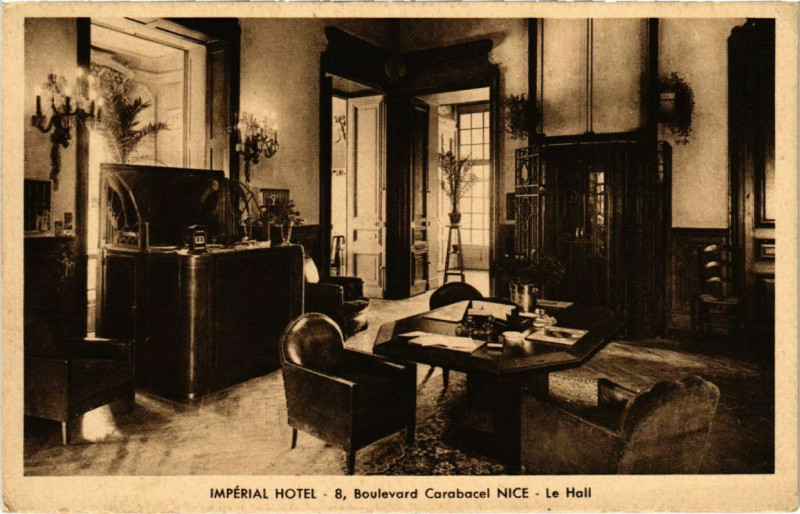 Carte postale ancienne Nice- Imperial Hotel, Le Hall France à Nice