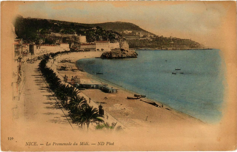 Carte postale ancienne Nice- Promenade du Midi France à Nice