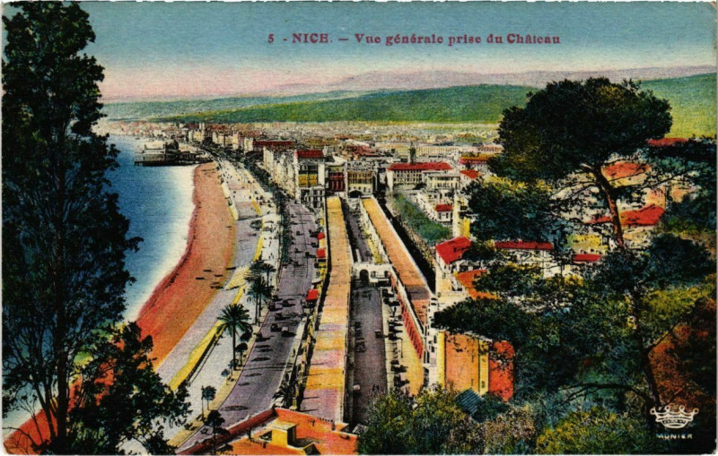 Carte postale ancienne Nice- vue generale France à Nice
