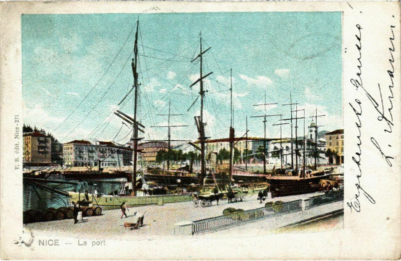 Carte postale ancienne Nice- Le port France à Nice