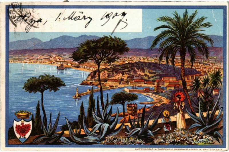 Carte postale ancienne Nice- souvenir France à Nice