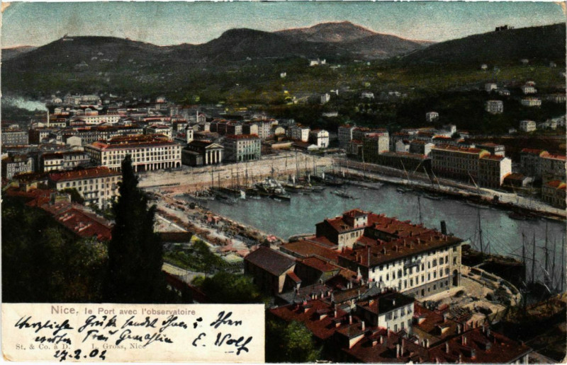 Carte postale ancienne Nice- le Parc avec l'observatoire France à Nice