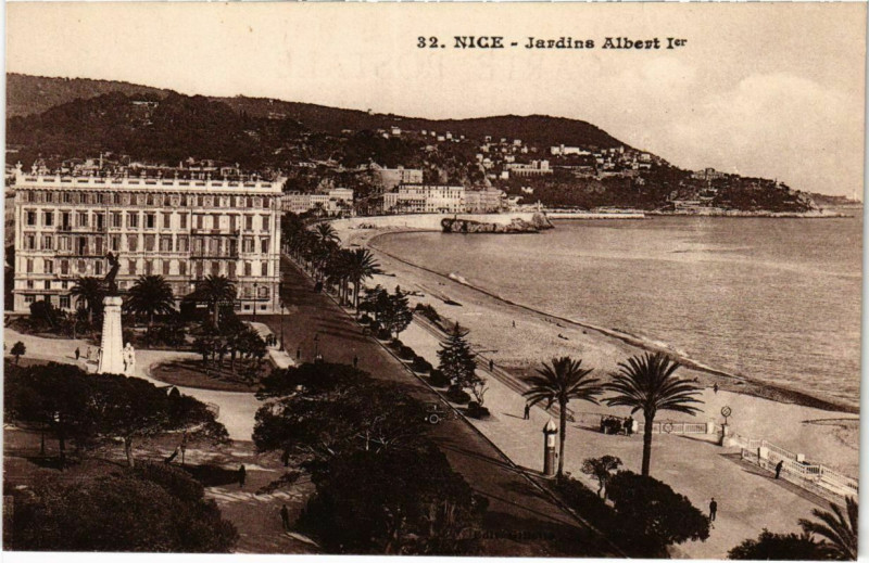 Carte postale ancienne Nice- Jardins Albert 1er France à Nice