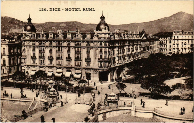 Carte postale ancienne Nice- Hotel Ruhl France à Nice