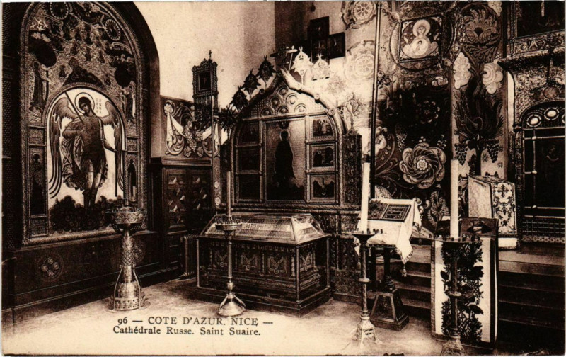 Carte postale ancienne Nice- Cathedrale Russe, Saint Suaire France à Nice
