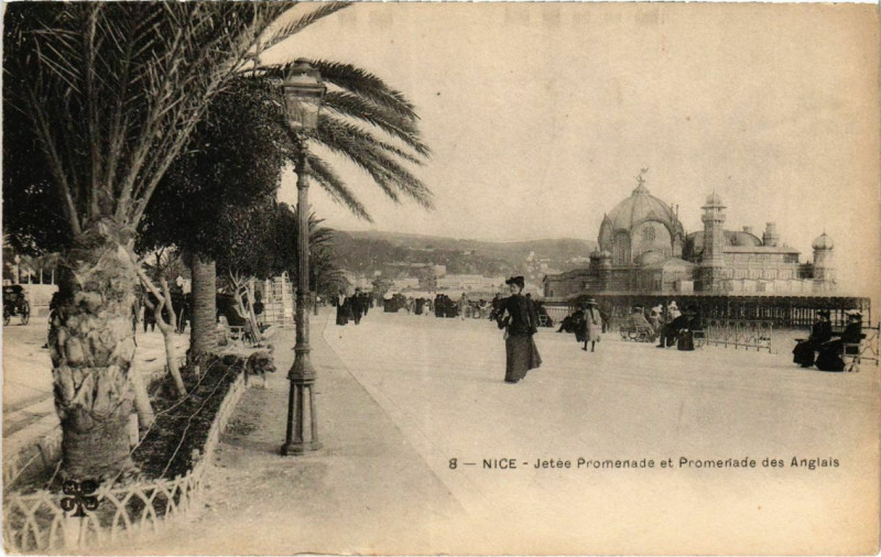 Carte postale ancienne Nice- Jetee Promenade et Promenade des Anglais France à Nice