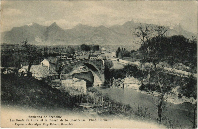 Carte postale ancienne Env. de Grenoble - Les Ponts de Croix à Grenoble