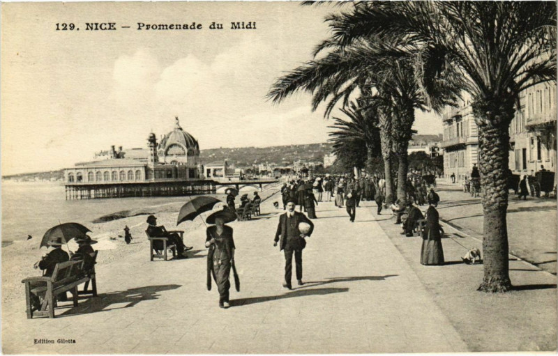 Carte postale ancienne Nice- Promenade du Midi France à Nice