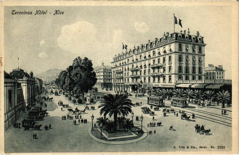 Carte postale ancienne Nice- Terminus Hotel France à Nice