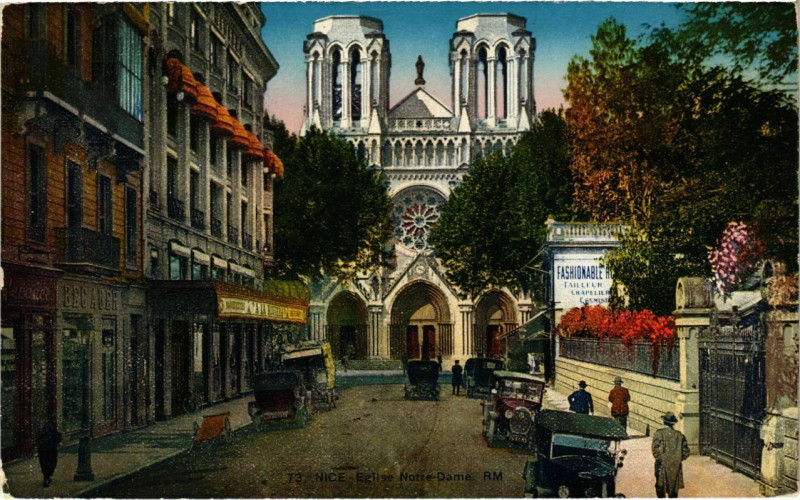 Carte postale ancienne Nice- Eglise Notre Dame France à Nice