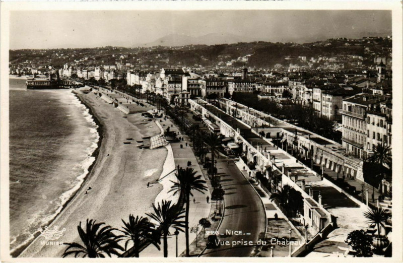 Carte postale ancienne Nice- vue prise du Chateau France à Nice