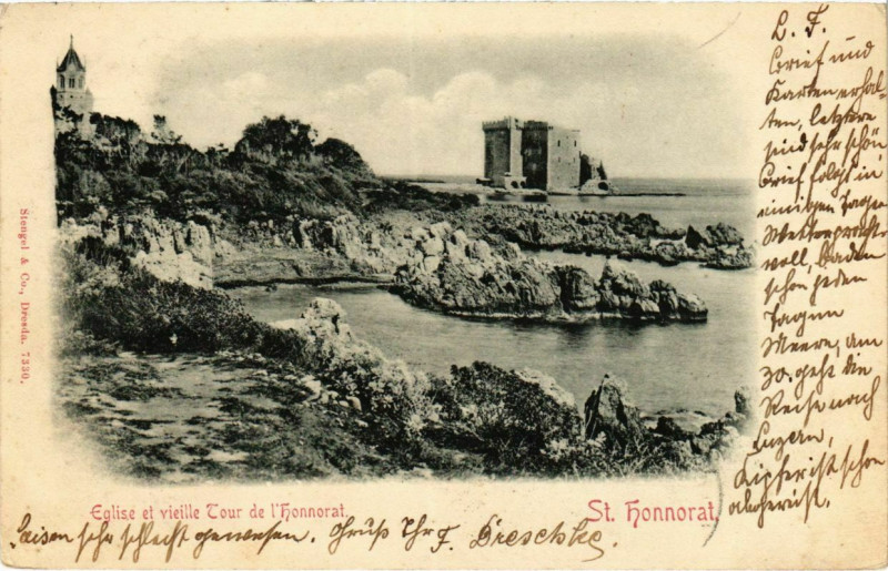 Carte postale ancienne Nice- Eglise et vieille Tour de l'Honnorat France à Nice
