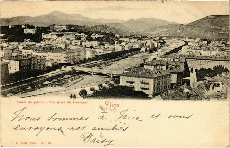 Carte postale ancienne Nice- Vallee du paillon France à Nice