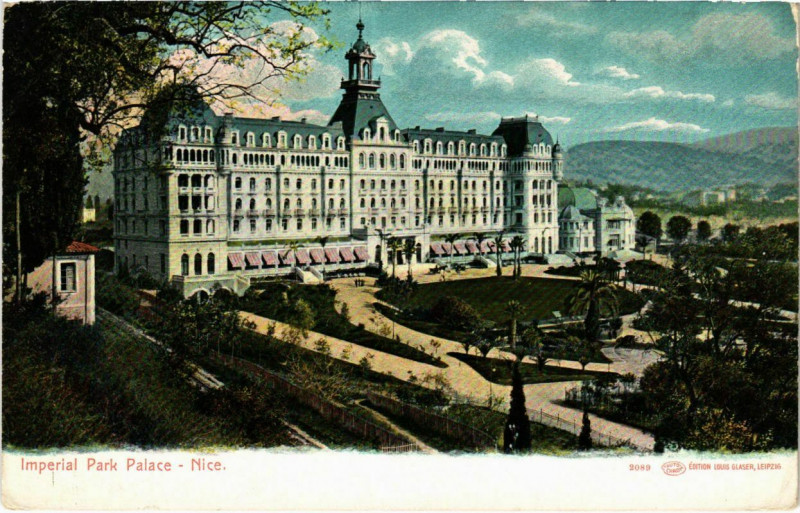 Carte postale ancienne Nice- Imperial Park Palace France à Nice