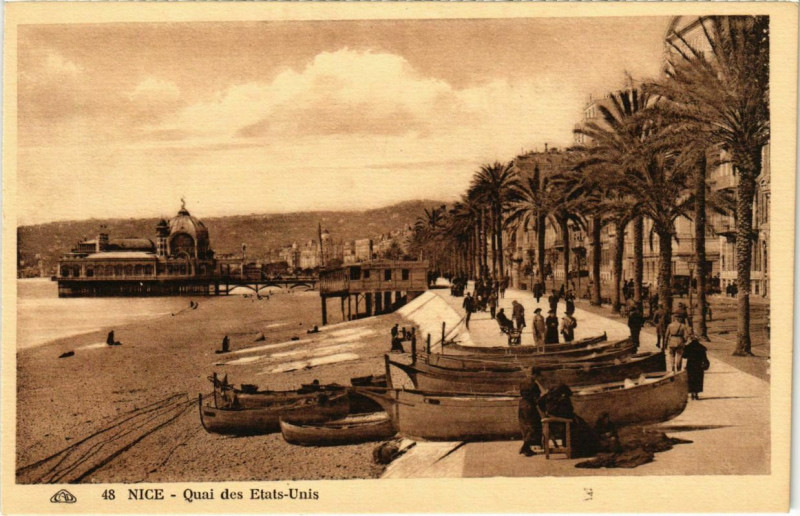 Carte postale ancienne Nice- Quai des Etats Unis&la Jetee Promenade France à Nice