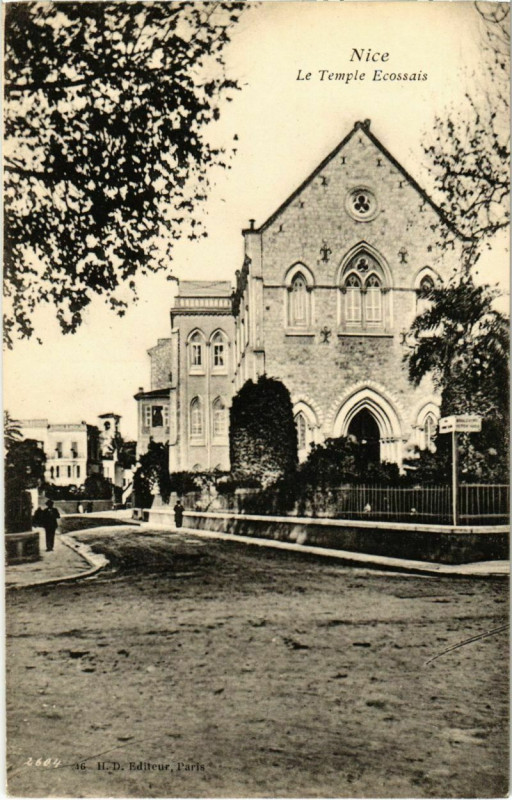 Carte postale ancienne Nice- Le Temple Ecossais France à Nice