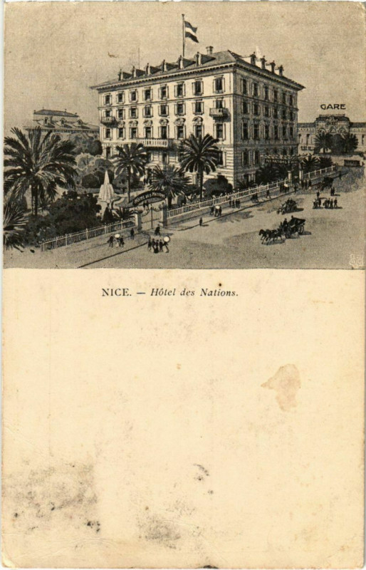 Carte postale ancienne Nice- Hotel des Nations France à Nice