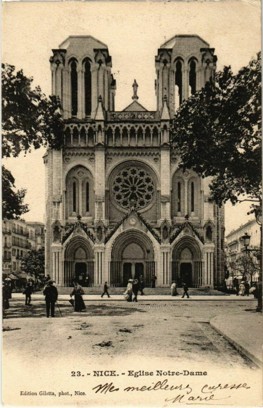 Carte postale ancienne Nice- Eglise Notre Dame France à Nice