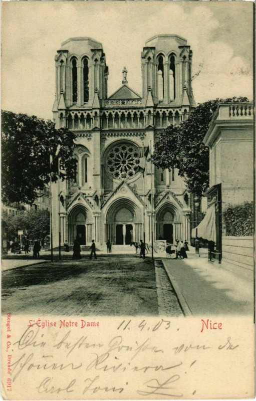 Carte postale ancienne Nice- Eglise Notre Dame France à Nice