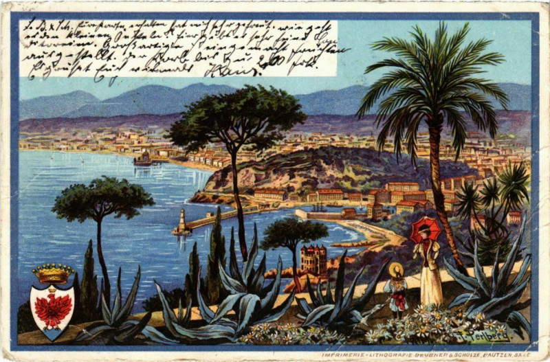 Carte postale ancienne Nice- souvenir France à Nice