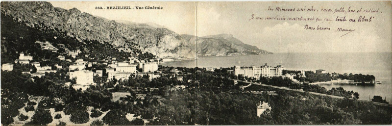 Carte postale ancienne Beaulieu - Vue générale Panorama Card