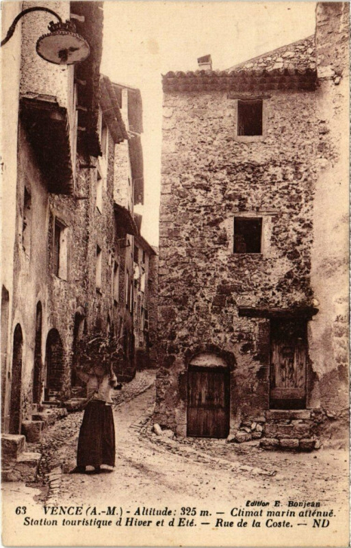 Carte postale ancienne Vence - Rue de la Coste à Vence