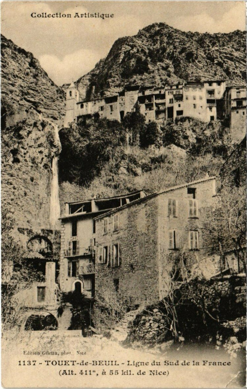 Carte postale ancienne Touet-de-Beuil - Ligne du Sud de la France à Beuil