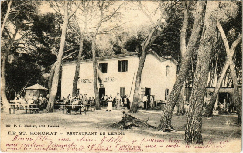 Carte postale ancienne Ile St. Honorat - Restaurant de Lérins
