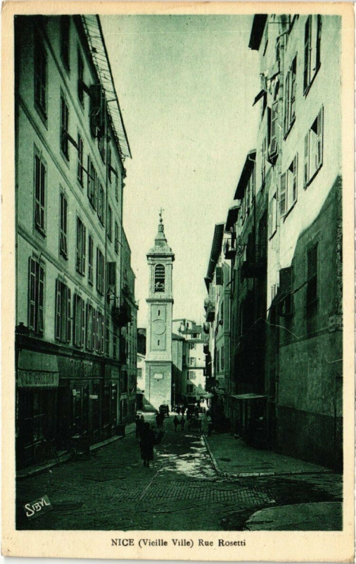 Carte postale ancienne Nice - Rue Rosetti à Nice
