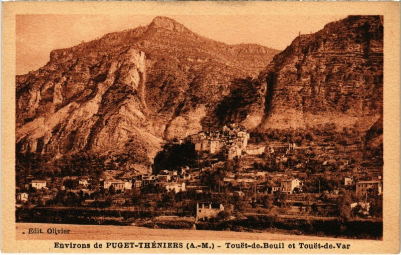 Carte postale ancienne Environs de Puget-Théniers - Touét-de-Beuil et Touét-de-Var à Puget-Théniers
