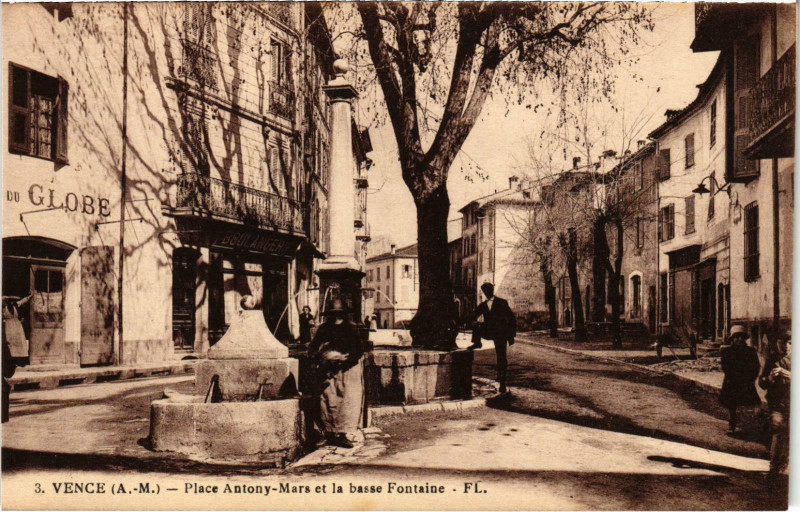 Carte postale ancienne Vence Place Antony Mars Alpes-Maritimes à Vence