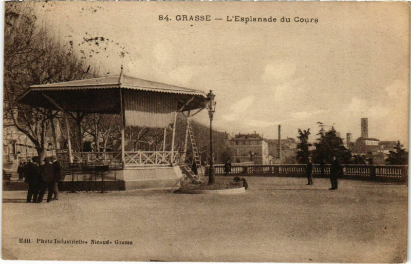 Carte postale ancienne Grasse L'Esplanade du Cours à Grasse