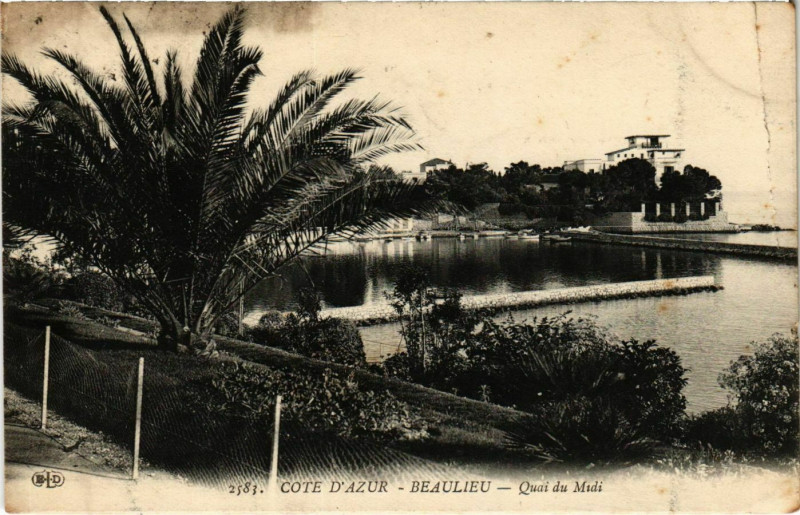 Carte postale ancienne Beaulieu Quai du Midi