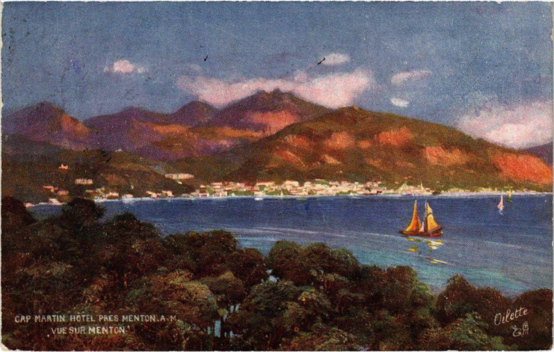 Carte postale ancienne Menton Cap Martin Hotel à Menton