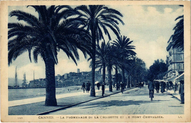 Carte postale ancienne Cannes la Promenade et la Croisette à Cannes